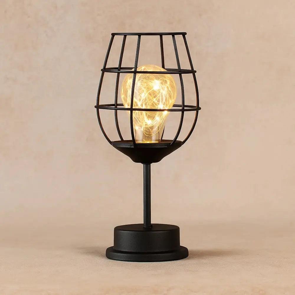 Wrought Iron Table Lamp Rustic Design-Lighting > Table Lamps-casanuva-Wine Glass-casanuva