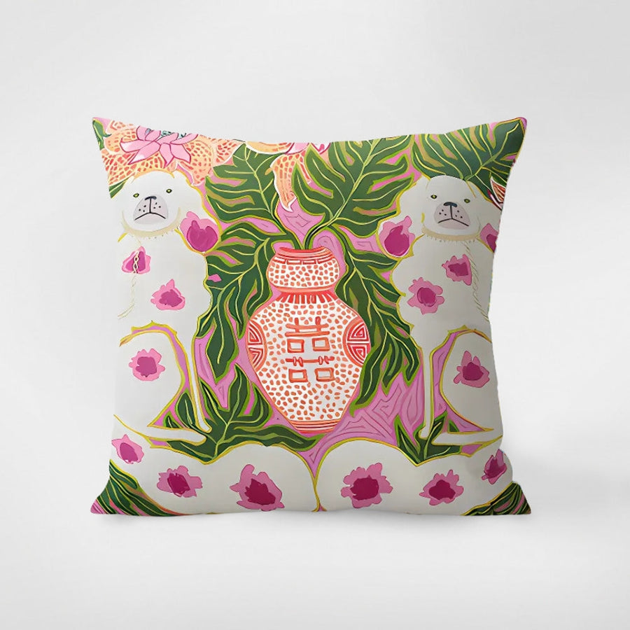 Zebra Tapestry Cushion Cover with Tassels-Covers & Textiles > Cushion Covers-casanuva-Floral Bears-18"x18"-casanuva