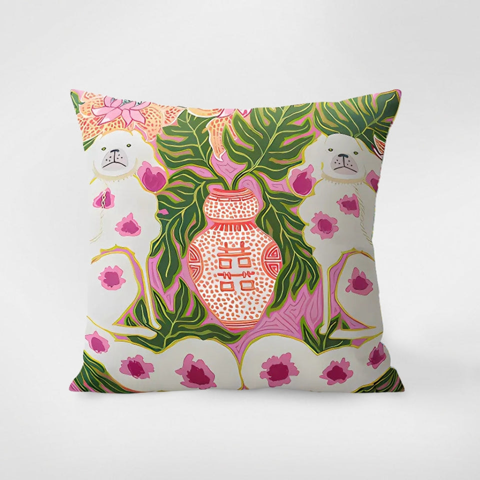 Zebra Tapestry Cushion Cover with Tassels-Covers & Textiles > Cushion Covers-casanuva-Floral Bears-18"x18"-casanuva