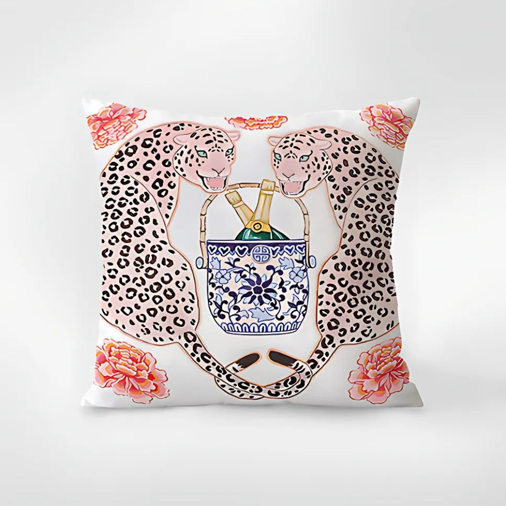 Zebra Tapestry Cushion Cover with Tassels-Covers & Textiles > Cushion Covers-casanuva-Leopard Luxe-18"x18"-casanuva