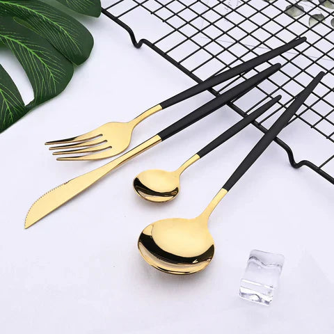 24-Piece Minimalist Dinnerware Set for Refined Dining Experience-Kitchen & Dining > Cutlery-casanuva-casanuva