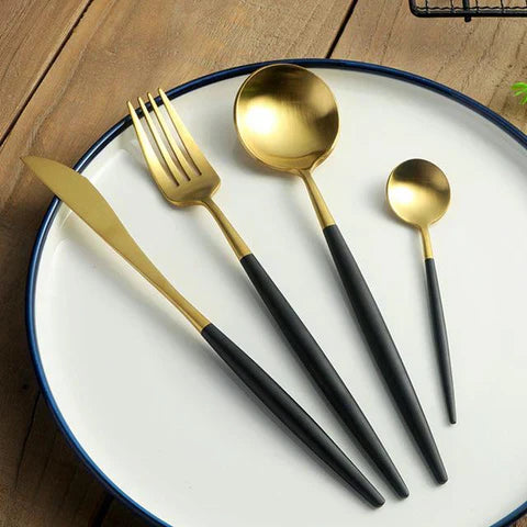 24-Piece Minimalist Dinnerware Set for Refined Dining Experience-Kitchen & Dining > Cutlery-casanuva-casanuva