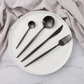 24-Piece Minimalist Dinnerware Set for Refined Dining Experience-Kitchen & Dining > Cutlery-casanuva-Black-casanuva