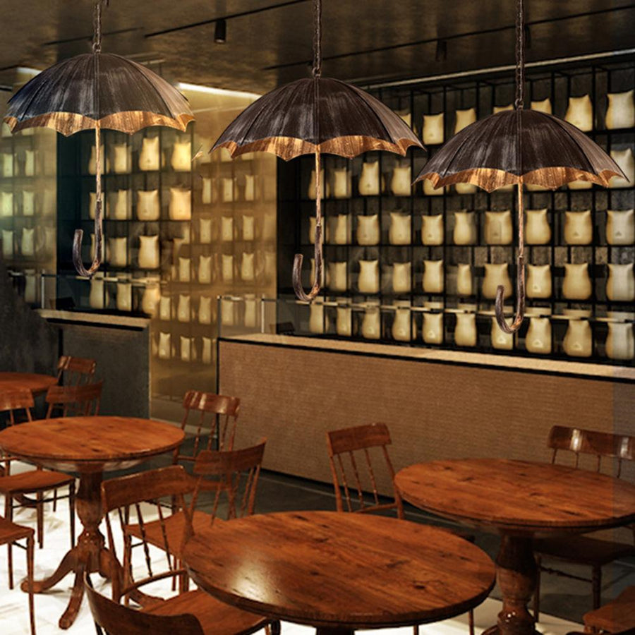 5-Light Retro Industrial Umbrella Chandelier-Lighting > Chandeliers & Pendant Lights-casanuva-casanuva