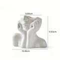 Abstract Face Ceramic Vase for Flowers-Home Decor > Vases-casanuva-casanuva