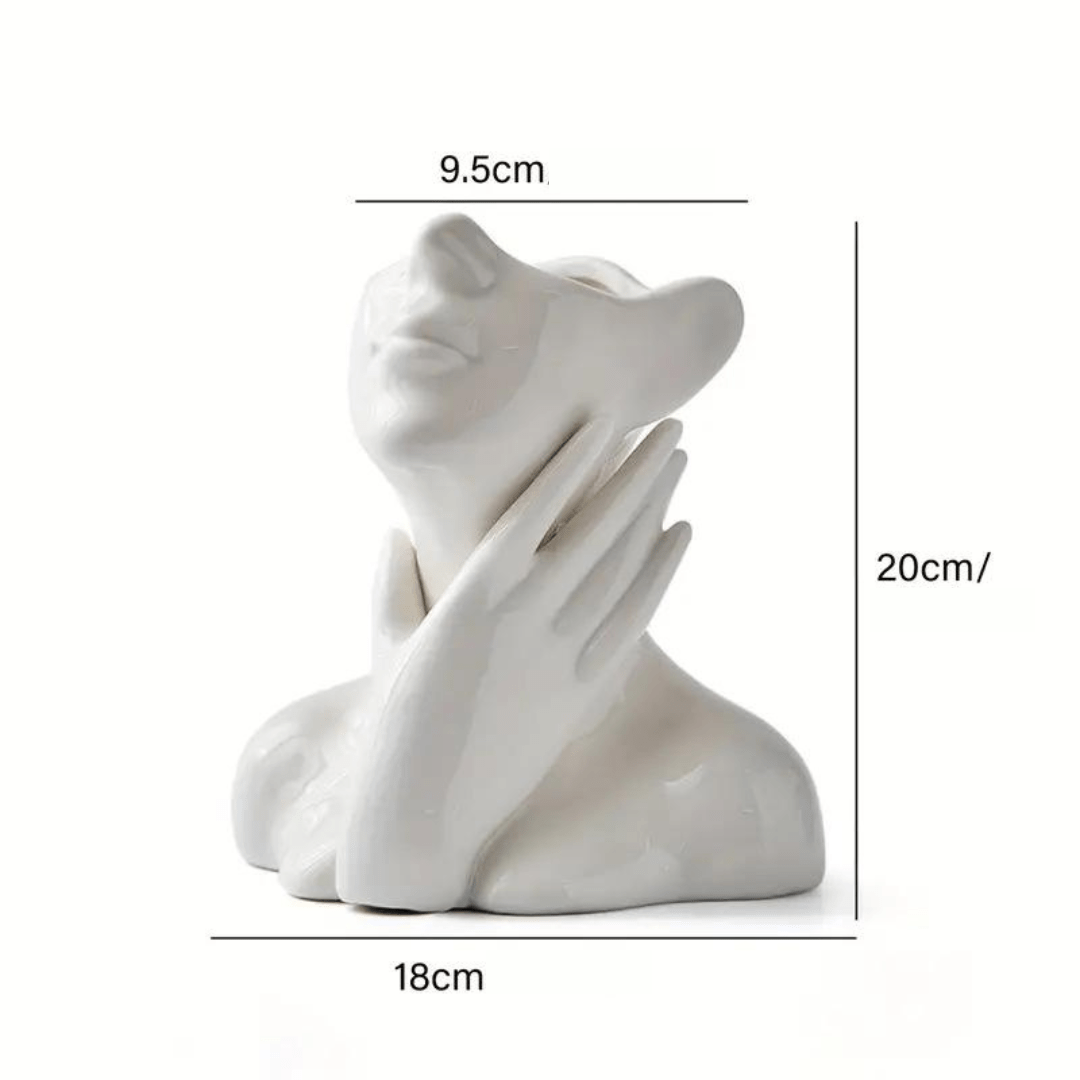 Abstract Face Ceramic Vase for Flowers-Home Decor > Vases-casanuva-Glamorous-Large-casanuva
