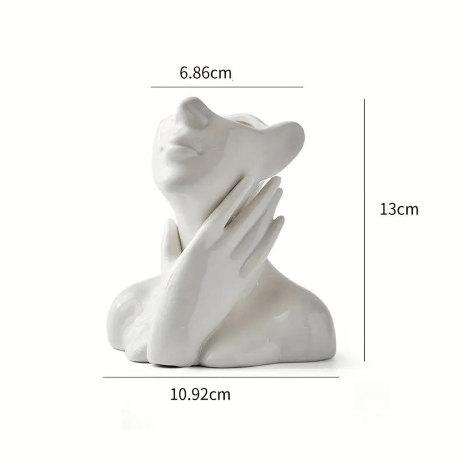 Abstract Face Ceramic Vase for Flowers-Home Decor > Vases-casanuva-Glamorous-Medium-casanuva
