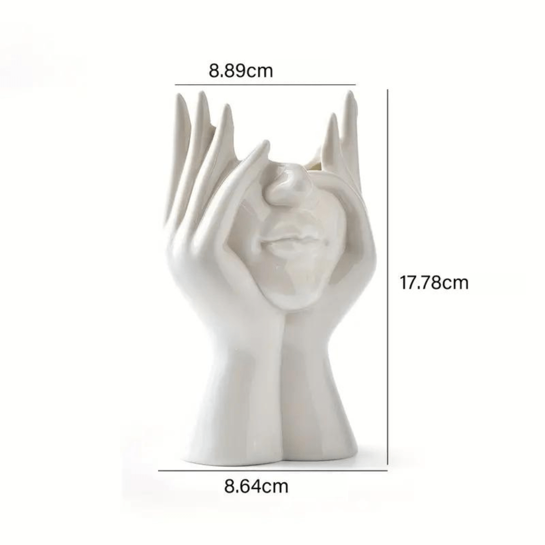 Abstract Face Ceramic Vase for Flowers-Home Decor > Vases-casanuva-Sophisticated-Medium-casanuva