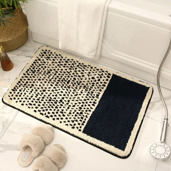Abstract Non-Slip Bath Mat Scandinavian Style Handcrafted Bathroom Rug-Bedding & Bath > Bath Mats-casanuva-casanuva