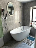 Abstract Non-Slip Bath Mat Scandinavian Style Handcrafted Bathroom Rug-Bedding & Bath > Bath Mats-casanuva-casanuva