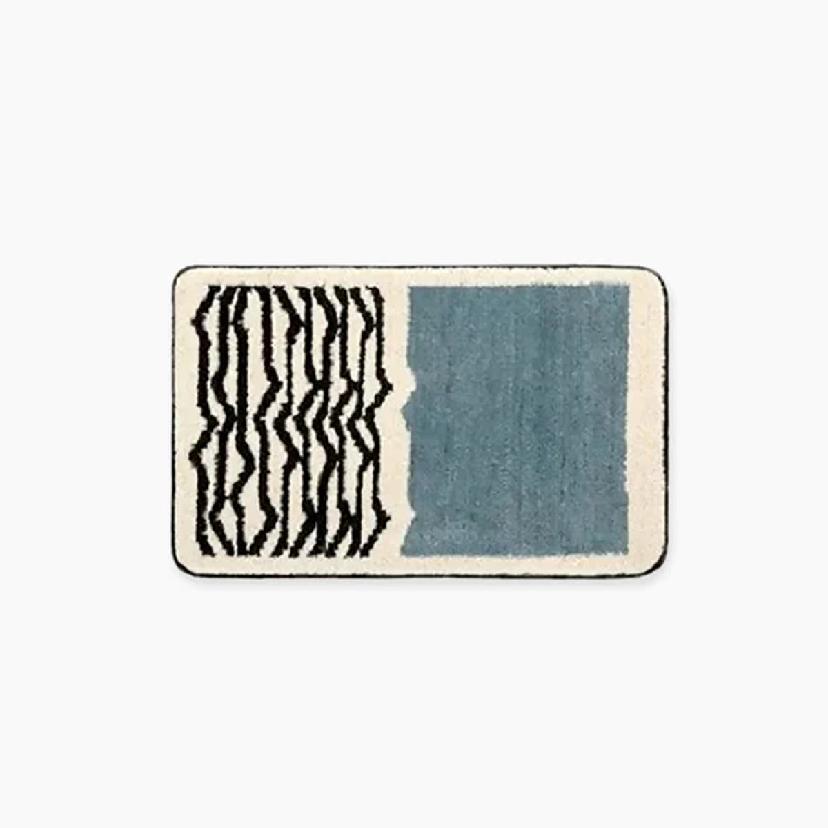 Abstract Non-Slip Bath Mat Scandinavian Style Handcrafted Bathroom Rug-Bedding & Bath > Bath Mats-casanuva-Small (40 x 60 cm)-Blue-casanuva