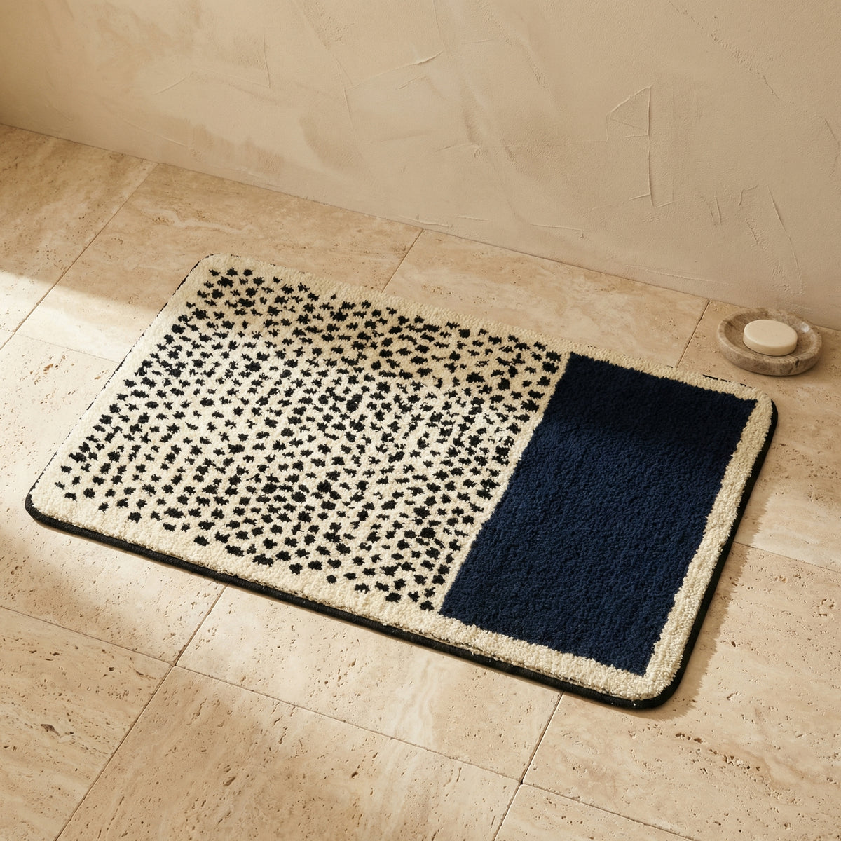 Abstract Non-Slip Bath Mat Scandinavian Style Handcrafted Bathroom Rug-Bedding & Bath > Bath Mats-casanuva-casanuva