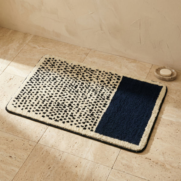 Abstract Non-Slip Bath Mat Scandinavian Style Handcrafted Bathroom Rug-Bedding & Bath > Bath Mats-casanuva-casanuva