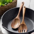 Acacia Wood Salad Serving Set Handcrafted Kitchen Utensils-Kitchen & Dining > Cooking Utensils-casanuva-casanuva