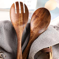 Acacia Wood Salad Serving Set Handcrafted Kitchen Utensils-Kitchen & Dining > Cooking Utensils-casanuva-casanuva