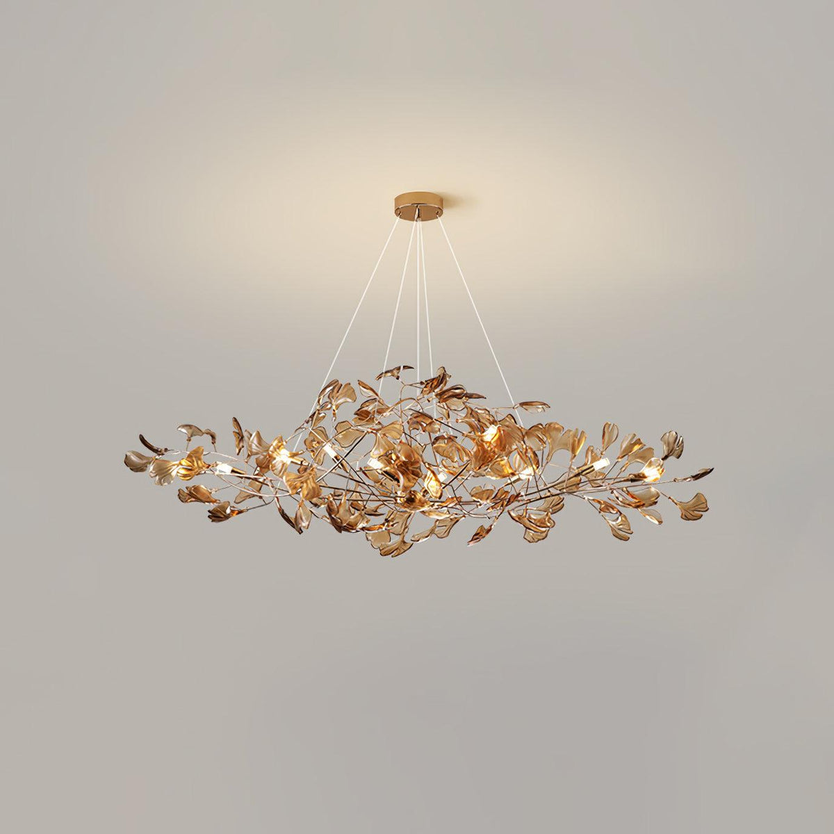 Acrylic Ginkgo Leaf Pendant Light-Lighting > Pendant Lights-casanuva-100cmx40cmx40cm-Gold & Coffee-casanuva
