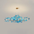 Acrylic Ginkgo Leaf Pendant Light-Lighting > Pendant Lights-casanuva-100cmx40cmx40cm-Gold & Royal blue-casanuva