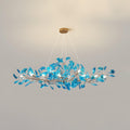 Acrylic Ginkgo Leaf Pendant Light-Lighting > Pendant Lights-casanuva-125cmx45cmx45cm-Gold & Royal blue-casanuva