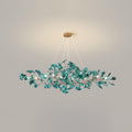 Acrylic Ginkgo Leaf Pendant Light-Lighting > Pendant Lights-casanuva-150cmx45cmx45cm-Gold & Dark green-casanuva