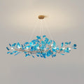 Acrylic Ginkgo Leaf Pendant Light-Lighting > Pendant Lights-casanuva-150cmx45cmx45cm-Gold & Royal blue-casanuva