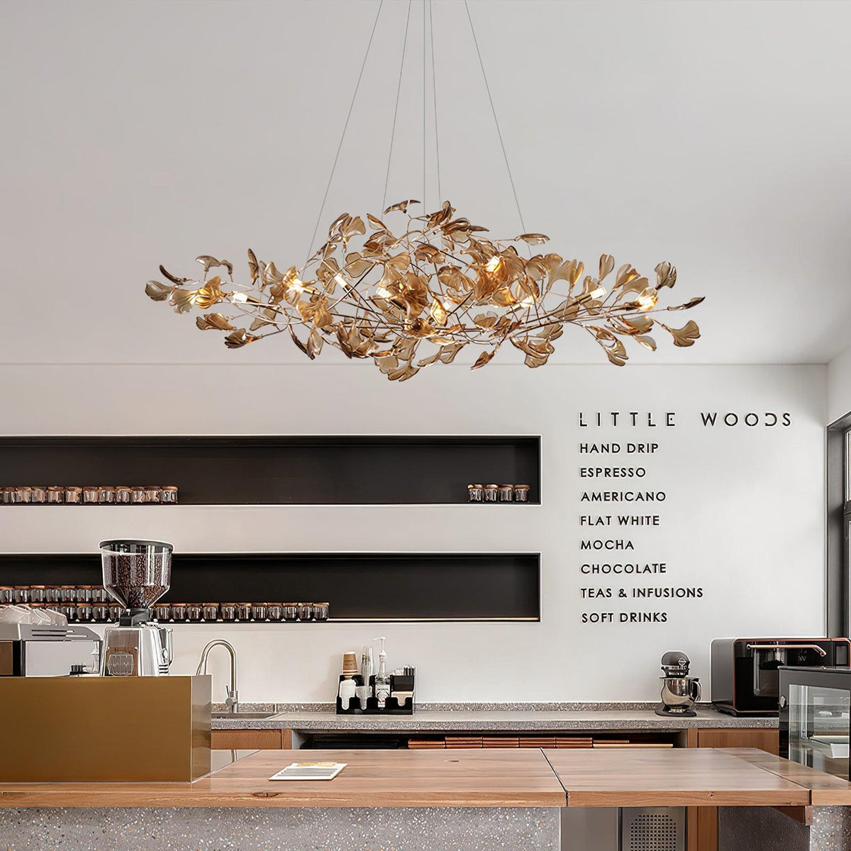 Acrylic Ginkgo Leaf Pendant Light-Lighting > Pendant Lights-casanuva-casanuva