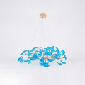 Acrylic Ginkgo Leaf Pendant Light-Lighting > Pendant Lights-casanuva-80cmx40cmx40cm-Gold & Royal blue-casanuva