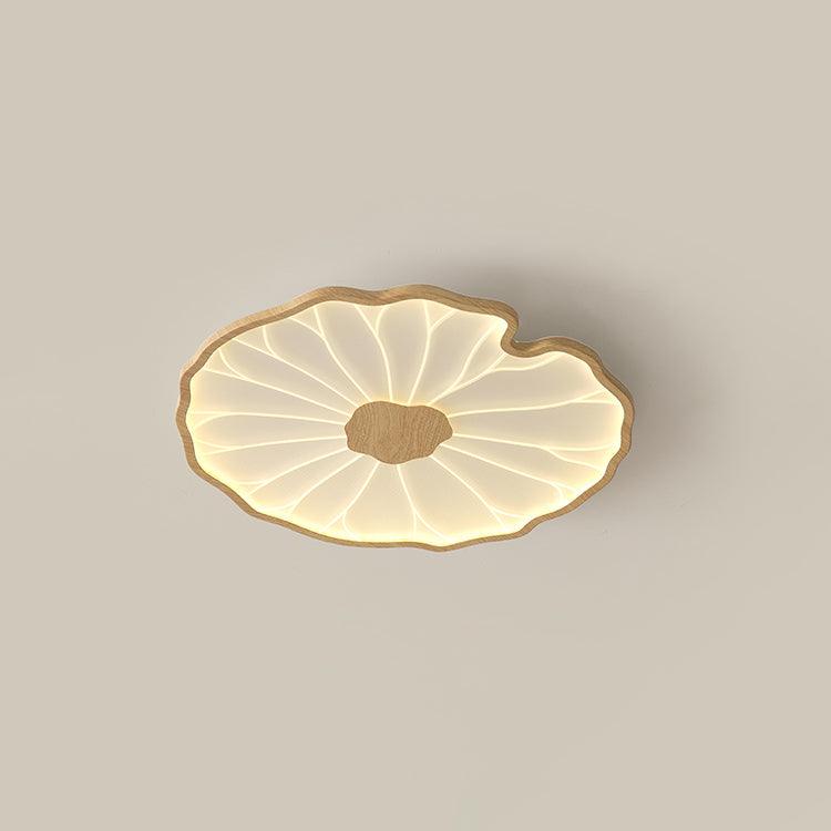 Acrylic Lotus Leaf Ceiling Lamp-Lighting > Ceiling Lights-casanuva-30cmx4cm-Nature Wood Grain Finish-Warm Light-casanuva