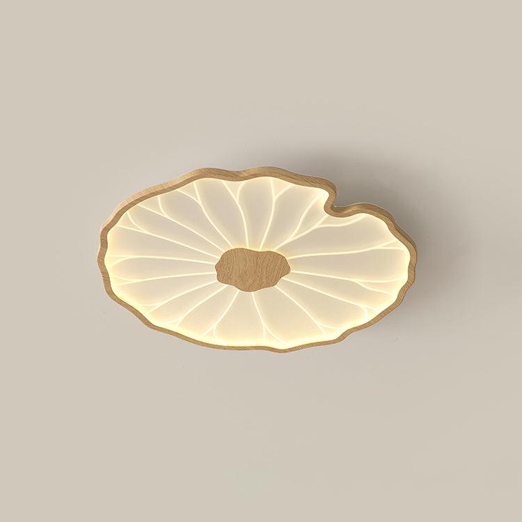 Acrylic Lotus Leaf Ceiling Lamp-Lighting > Ceiling Lights-casanuva-40cmx4cm-Nature Wood Grain Finish-Warm Light-casanuva