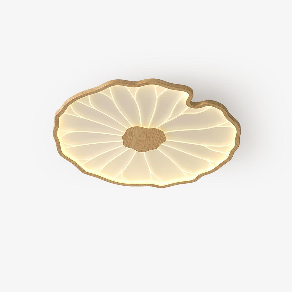 Acrylic Lotus Leaf Ceiling Lamp-Lighting > Ceiling Lights-casanuva-52cmx4cm-Nature Wood Grain Finish-Warm Light-casanuva