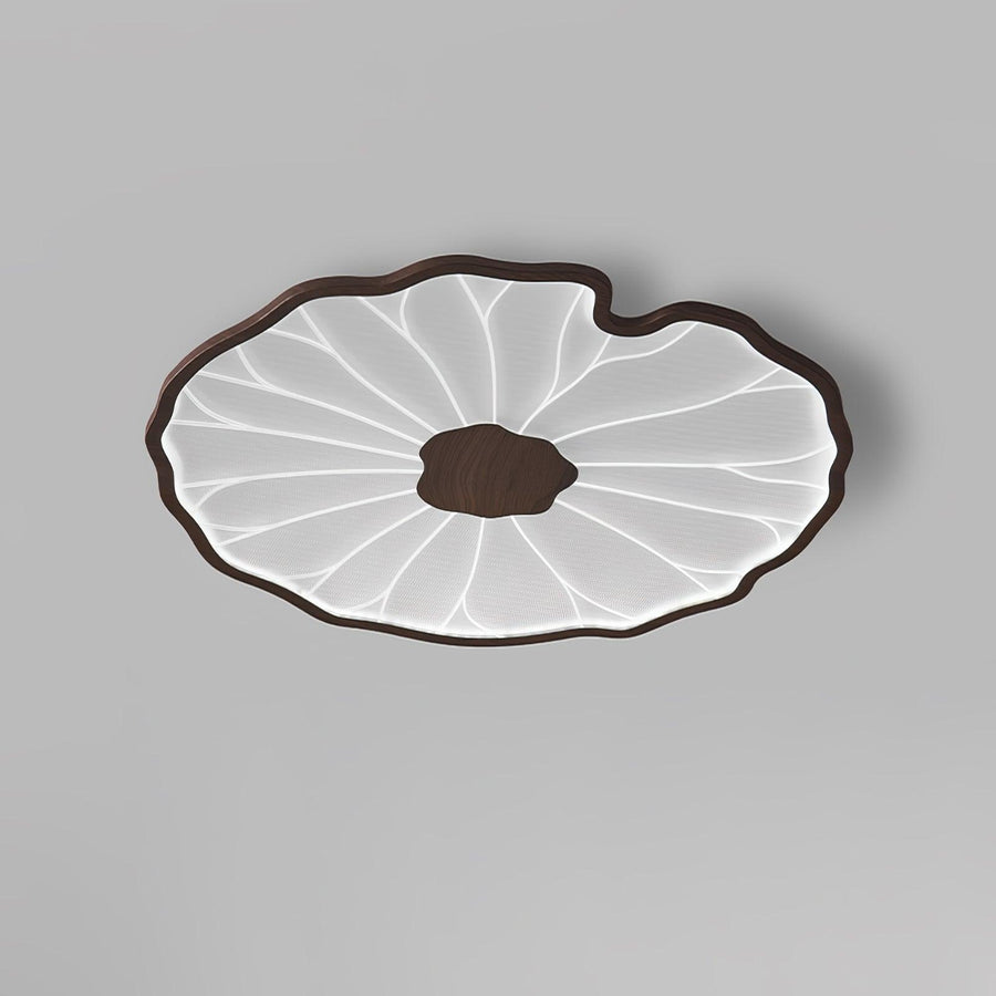 Acrylic Lotus Leaf Ceiling Lamp-Lighting > Ceiling Lights-casanuva-72cmx4cm-Walnut Wood Grain Finish-Warm Light-casanuva