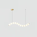 Acrylic Pearl Chandelier Necklace-Lighting > Chandeliers & Pendant Lights-casanuva-100cmx10cmx20cm-Brass & White Acrylic-Warm Light-casanuva