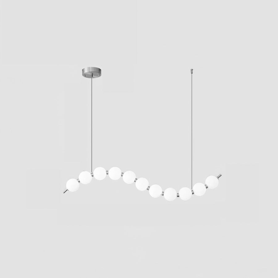 Acrylic Pearl Chandelier Necklace-Lighting > Chandeliers & Pendant Lights-casanuva-100cmx10cmx20cm-Chrome & White Acrylic-Warm Light-casanuva