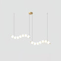 Acrylic Pearl Chandelier Necklace-Lighting > Chandeliers & Pendant Lights-casanuva-105cmx28cmx40cm-Brass & White Acrylic-Warm Light-casanuva