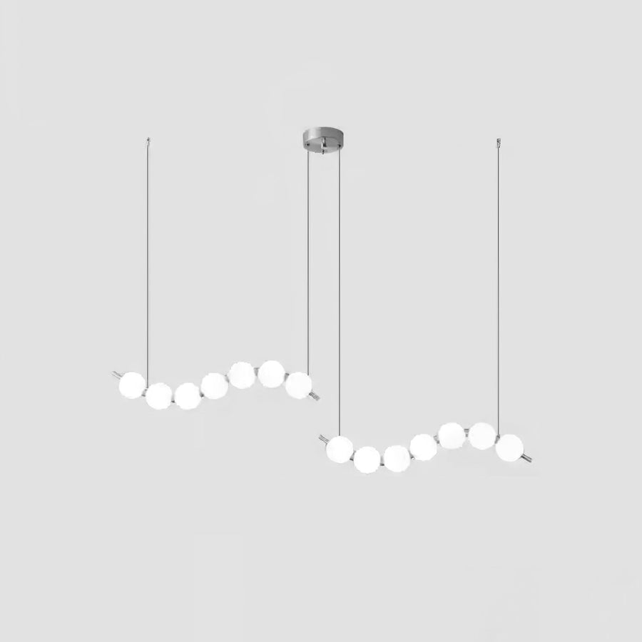 Acrylic Pearl Chandelier Necklace-Lighting > Chandeliers & Pendant Lights-casanuva-105cmx28cmx40cm-Chrome & White Acrylic-Warm Light-casanuva