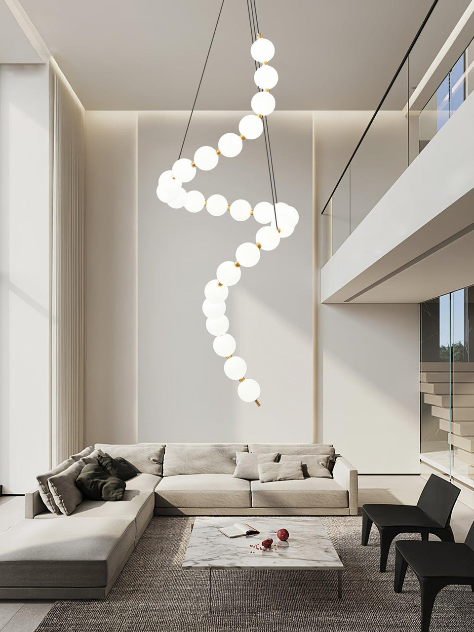Acrylic Pearl Chandelier Necklace-Lighting > Chandeliers & Pendant Lights-casanuva-casanuva