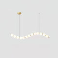 Acrylic Pearl Chandelier Necklace-Lighting > Chandeliers & Pendant Lights-casanuva-120cmx10cmx20cm-Brass & White Acrylic-Warm Light-casanuva