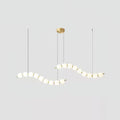 Acrylic Pearl Chandelier Necklace-Lighting > Chandeliers & Pendant Lights-casanuva-125cmx28cmx40cm-Brass & White Acrylic-Warm Light-casanuva