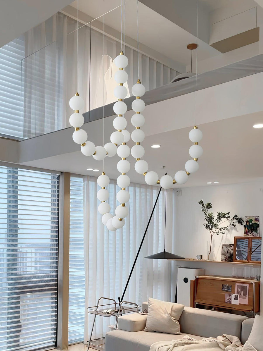Acrylic Pearl Chandelier Necklace-Lighting > Chandeliers & Pendant Lights-casanuva-casanuva