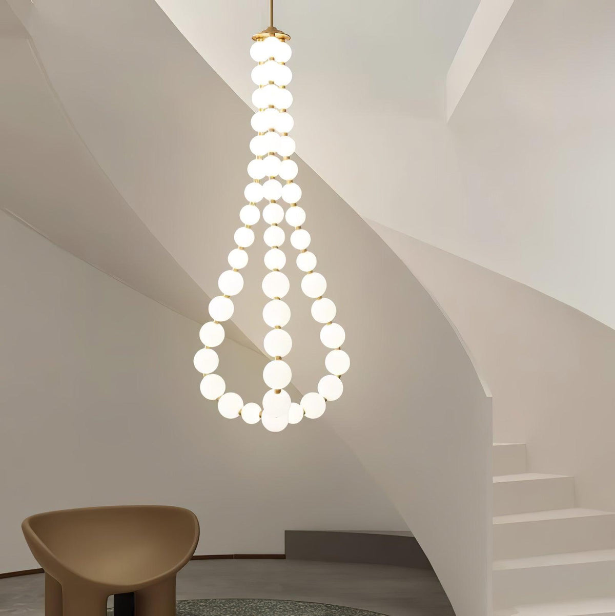 Acrylic Pearl Chandelier Necklace-Lighting > Chandeliers & Pendant Lights-casanuva-casanuva