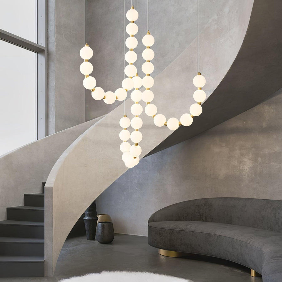 Acrylic Pearl Chandelier Necklace-Lighting > Chandeliers & Pendant Lights-casanuva-casanuva