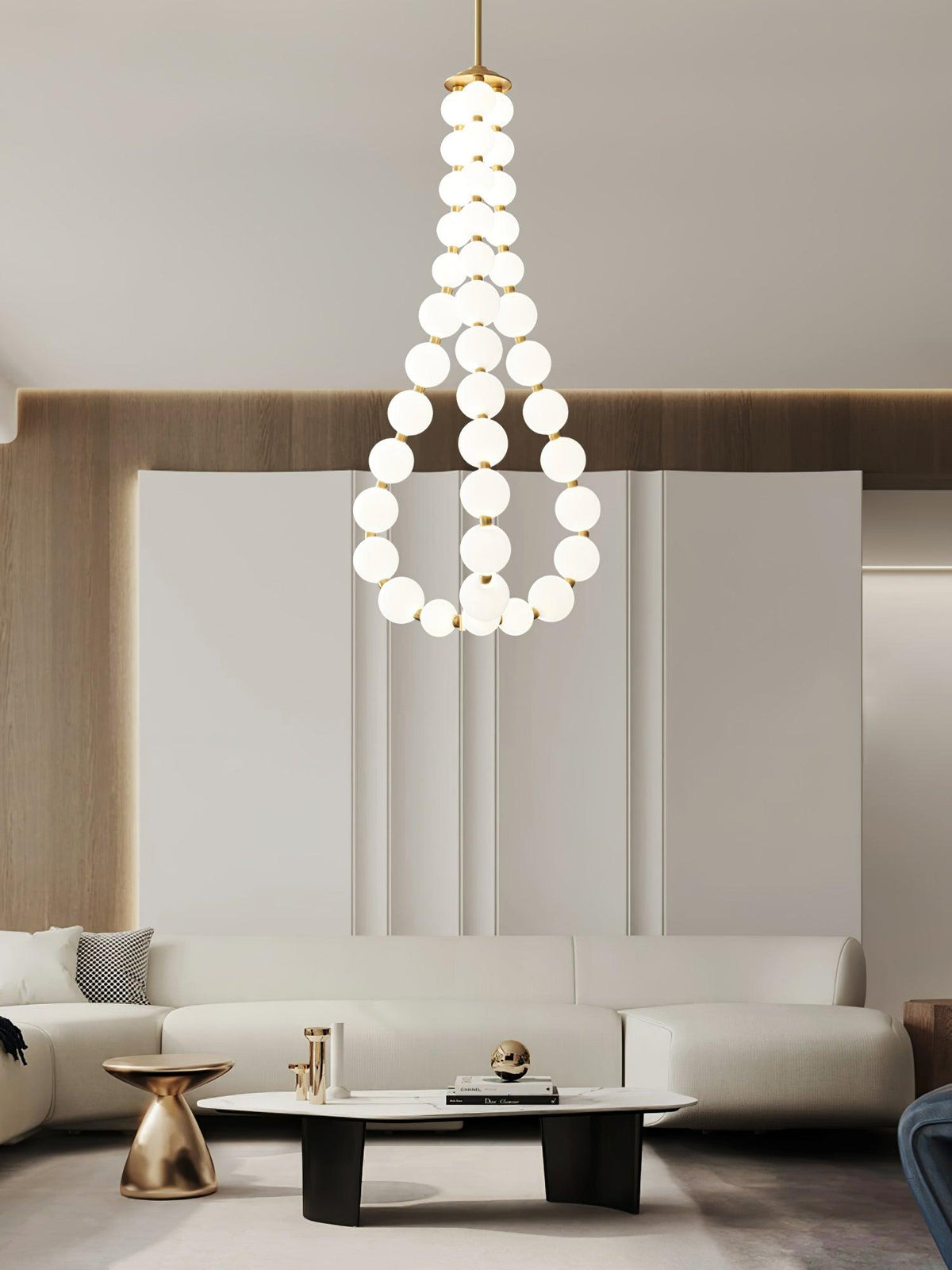 Acrylic Pearl Chandelier Necklace-Lighting > Chandeliers & Pendant Lights-casanuva-casanuva