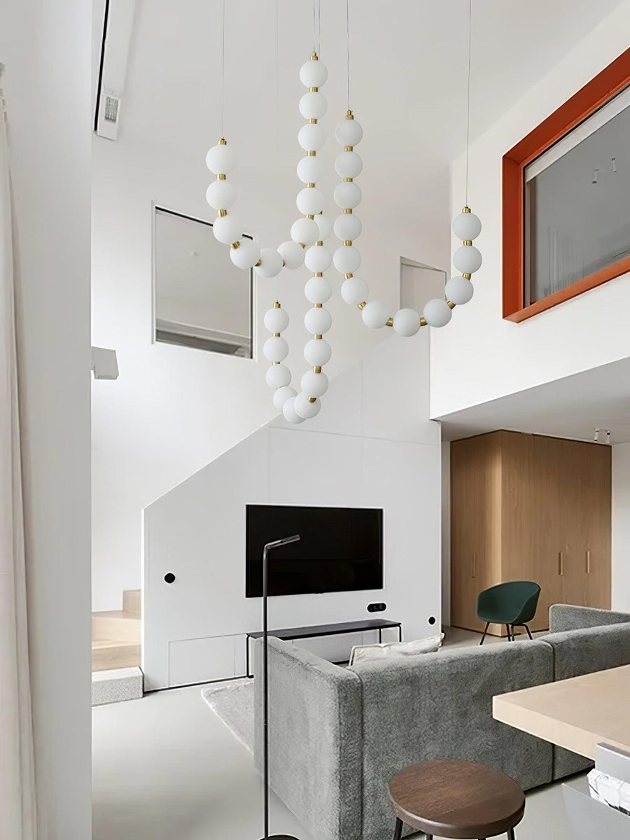 Acrylic Pearl Chandelier Necklace-Lighting > Chandeliers & Pendant Lights-casanuva-casanuva