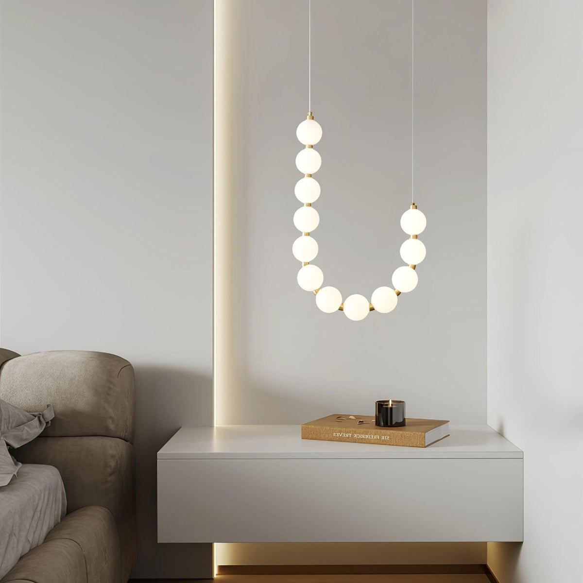 Acrylic Pearl Chandelier Necklace-Lighting > Chandeliers & Pendant Lights-casanuva-casanuva