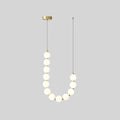 Acrylic Pearl Chandelier Necklace-Lighting > Chandeliers & Pendant Lights-casanuva-43cmx65m-Brass & White Acrylic-Warm Light-casanuva