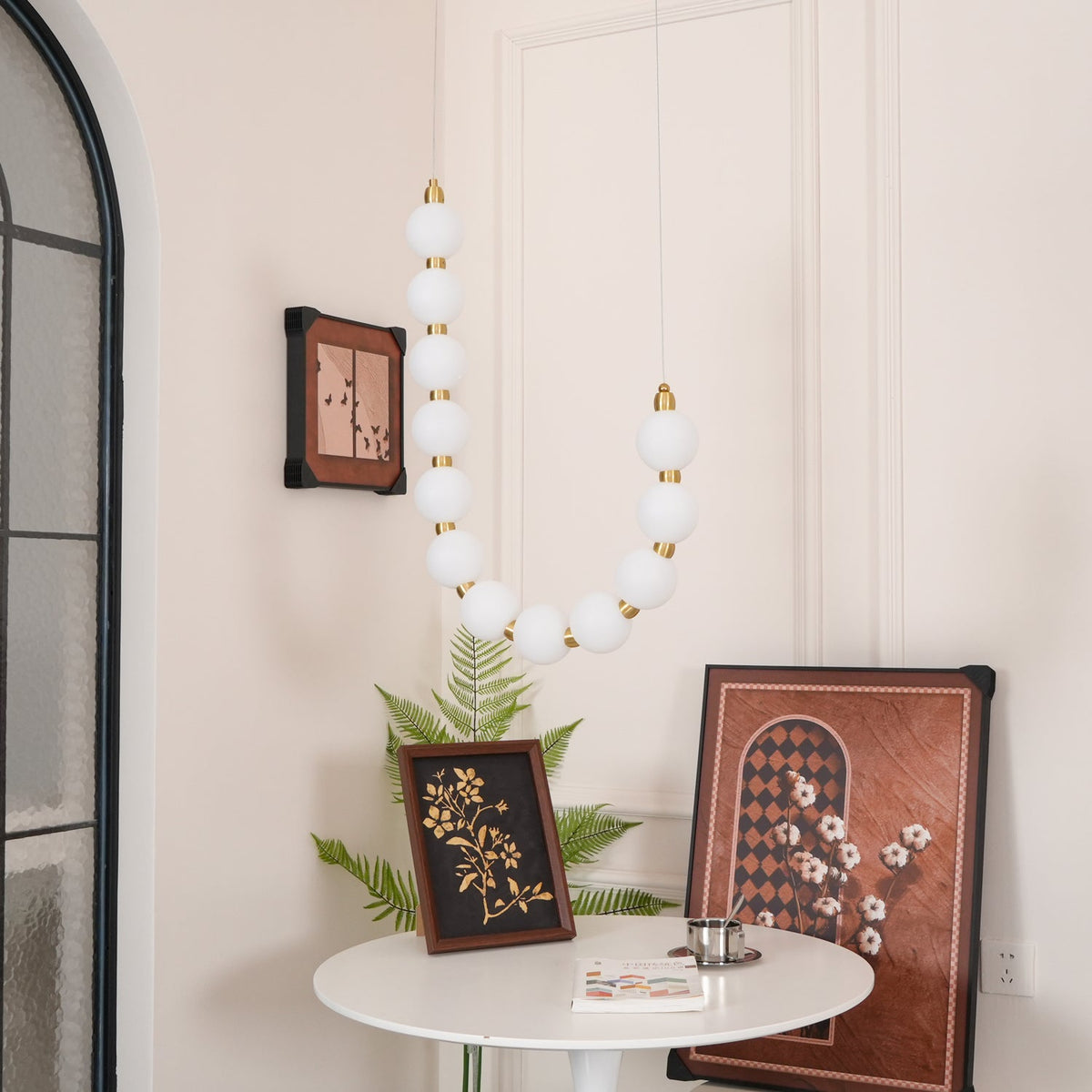 Acrylic Pearl Chandelier Necklace-Lighting > Chandeliers & Pendant Lights-casanuva-casanuva