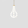Acrylic Pearl Chandelier Necklace-Lighting > Chandeliers & Pendant Lights-casanuva-56cmx90m-Brass & White Acrylic-Warm Light-casanuva