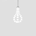 Acrylic Pearl Chandelier Necklace-Lighting > Chandeliers & Pendant Lights-casanuva-56cmx90m-Chrome & White Acrylic-Warm Light-casanuva