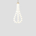 Acrylic Pearl Chandelier Necklace-Lighting > Chandeliers & Pendant Lights-casanuva-60cmx120m-Brass & White Acrylic-Warm Light-casanuva