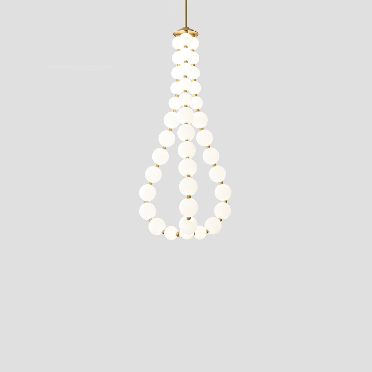 Acrylic Pearl Chandelier Necklace-Lighting > Chandeliers & Pendant Lights-casanuva-60cmx120m-Brass & White Acrylic-Warm Light-casanuva