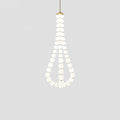 Acrylic Pearl Chandelier Necklace-Lighting > Chandeliers & Pendant Lights-casanuva-70cmx150m-Brass & White Acrylic-Warm Light-casanuva